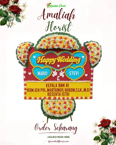 Karangan Papan Bunga Pernikahan di Dadaprejo